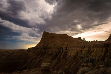 sunset in the badlands in south dakota 