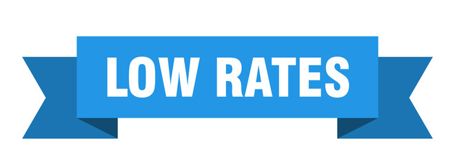 low rates ribbon. low rates paper band banner sign