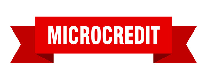microcredit ribbon. microcredit paper band banner sign