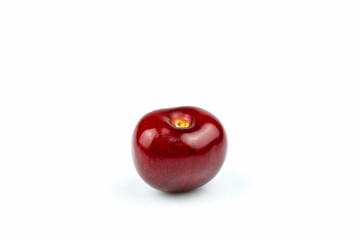 Sweet cherry fruit close up isolated on white background.