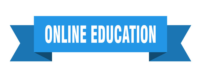 online education ribbon. online education paper band banner sign
