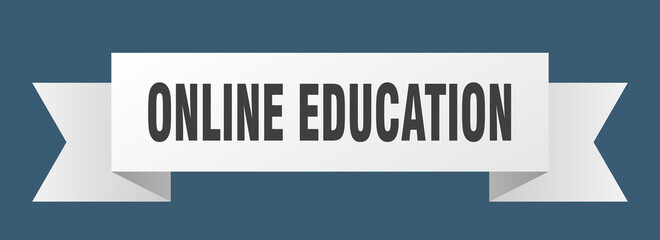 online education ribbon. online education paper band banner sign