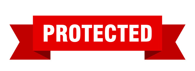 protected ribbon. protected paper band banner sign