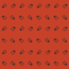 Vector ladybug red and black seamless pattern print background.
