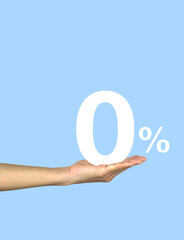 
Hand Present with  0% interest business concept
D