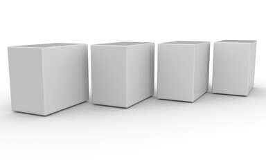 3D box on white background