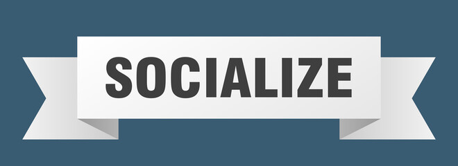 socialize ribbon. socialize paper band banner sign