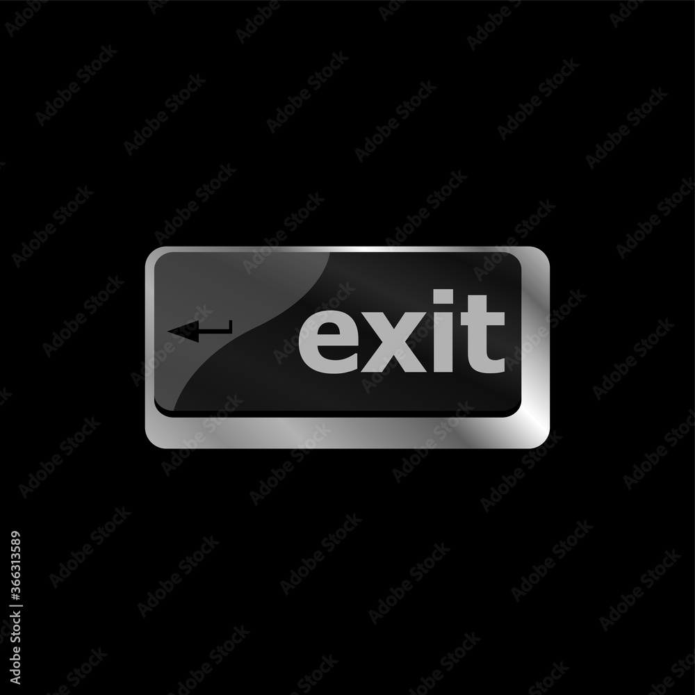 Poster computer keyboard keys with exit on enter button
