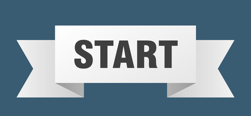 start ribbon. start paper band banner sign