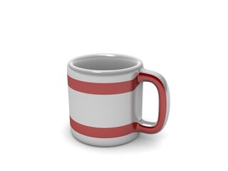 3D cup on white background