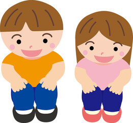 2人で観察をする子供