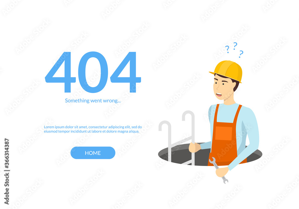 Canvas Prints Error Page Not Found Web Page Template. Vector