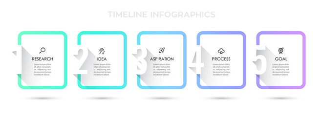 Vector Infographic design with 5 options or steps. Infographics for business concept. Can be used for presentations banner, workflow layout, process diagram, flow chart, info graph