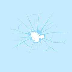 Obraz premium Broken Window Crack Glass after Crash. Vector