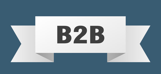 b2b ribbon. b2b paper band banner sign