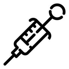 Syringe Flat Icon Isolated On White Background
