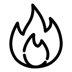 Flame Flat Icon Isolated On White Background