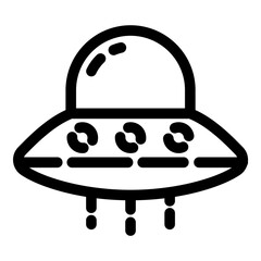 Alien Spaceship Flat Icon Isolated On White Background