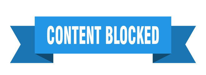 content blocked ribbon. content blocked paper band banner sign