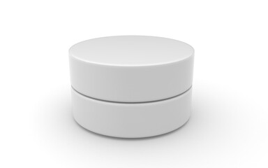 3d  cream container on white background