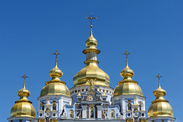 Fototapeta na wymiar Golden domes of St. Michael's Monastery. Kiev. Ukraine.