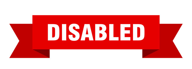 disabled ribbon. disabled paper band banner sign