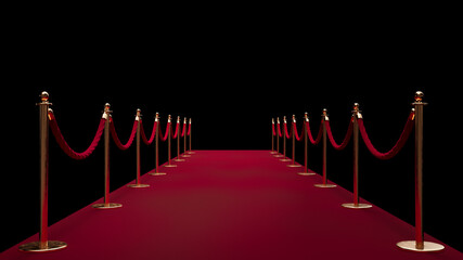 Red carpet enterance. Private event. Film festival. Celebrities. Realistic 3D render...