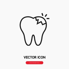 dental caries icon vector sign symbol