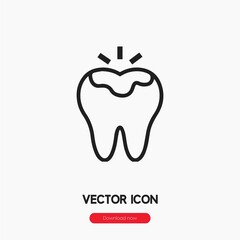 dental caries icon vector sign symbol