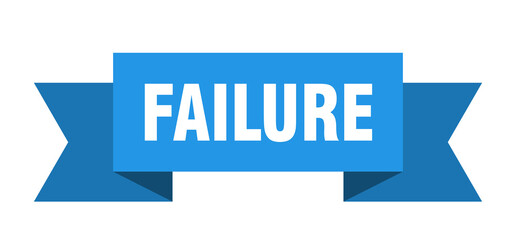 failure ribbon. failure paper band banner sign