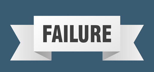 failure ribbon. failure paper band banner sign
