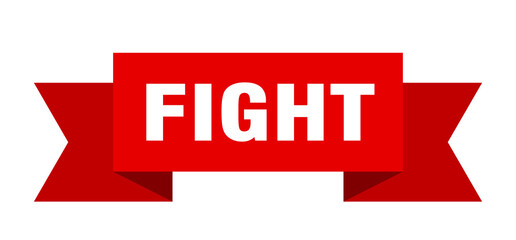 fight ribbon. fight paper band banner sign
