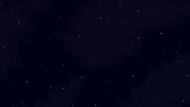 Retro Space Arcade. Video Game Animation Concept. Pixel Art. Open Space background. Cartoon Motion Design. Looping animation. 4K video.