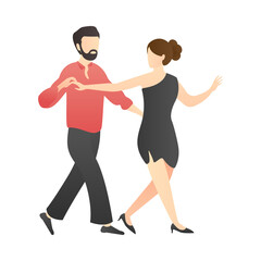 couple dancing. man and woman at school, studio, and party. outdoor activity romantic couple scenes. romantic couple relationship in flat vector illustration.