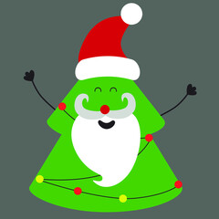 Christmas funny card, vector illustration