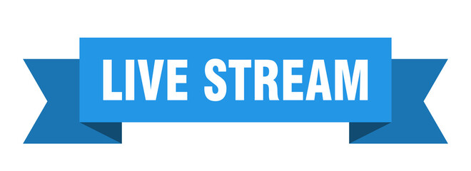 live stream ribbon. live stream paper band banner sign