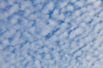 Fototapeta na wymiar Cloud group B medium clouds, high cumulus clouds macro
