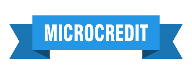 microcredit ribbon. microcredit paper band banner sign