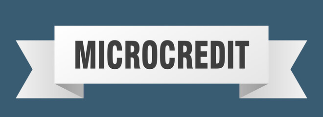 microcredit ribbon. microcredit paper band banner sign