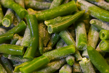 Green butter beans frozen macro