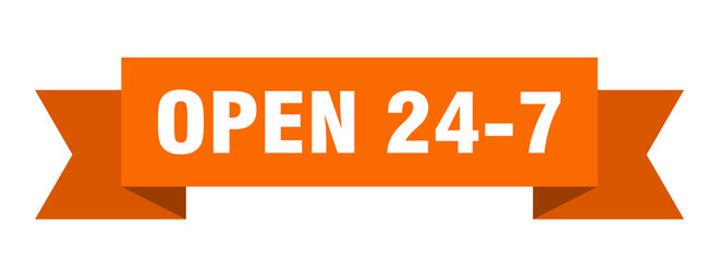 open 24 7 ribbon. open 24 7 paper band banner sign