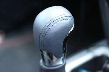 Leather-covered vehicle gear lever