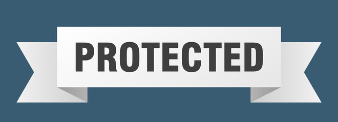 protected ribbon. protected paper band banner sign