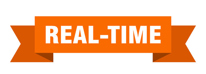 real-time ribbon. real-time paper band banner sign