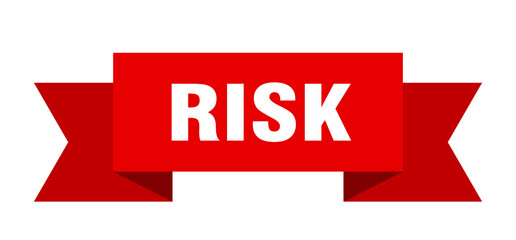 risk ribbon. risk paper band banner sign