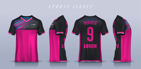t-shirt sport design template, Soccer jersey mockup for football club. uniform front and back view.
