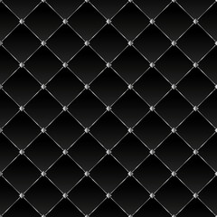 Black background with silver squares and diagonal lines. Vector, illustration