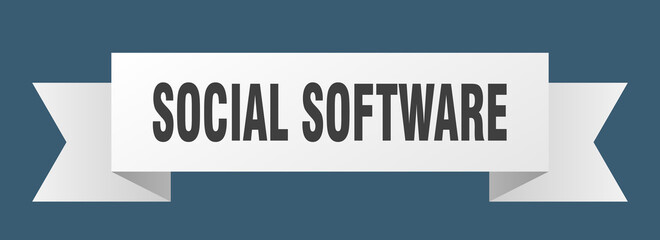social software ribbon. social software paper band banner sign
