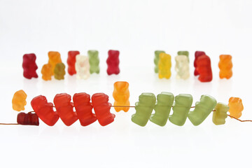 Gummy Bear Story Series - Tug of War with referee and fans (Teamwork and competition concept)