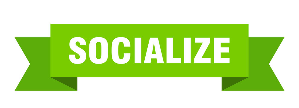 socialize ribbon. socialize paper band banner sign
